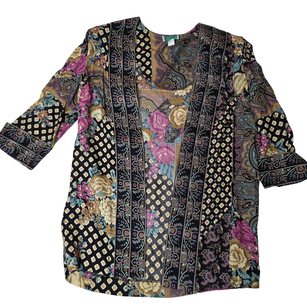 Lady Carol Petites NY Kimono Cardigan Women's Size 6‎ Boho Floral Paisley, EUC